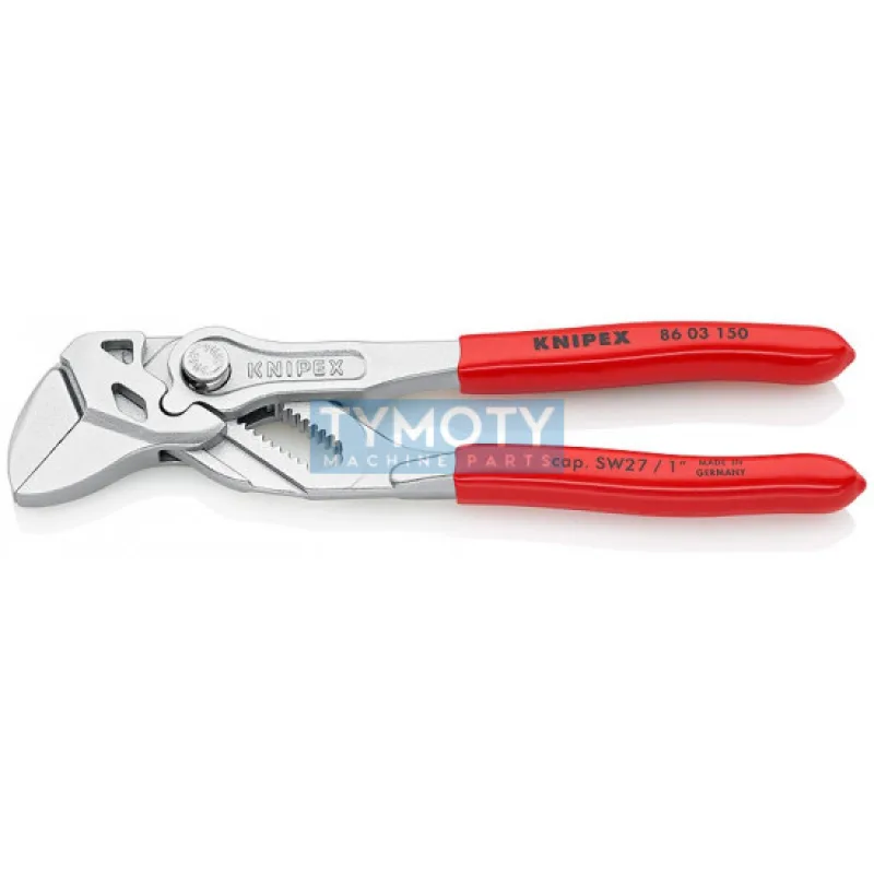 KNIPEX 86 03 150 Kliešťový kľúč, plastové návleky, chrómovaný 150 mm