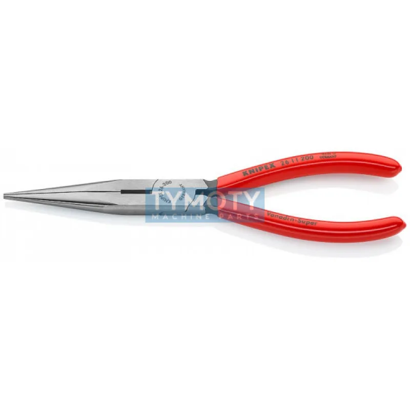 KNIPEX 26 11 200 Polguľaté úzke ploché kliešte s čepieľkami, plastové návleky, fosfátované