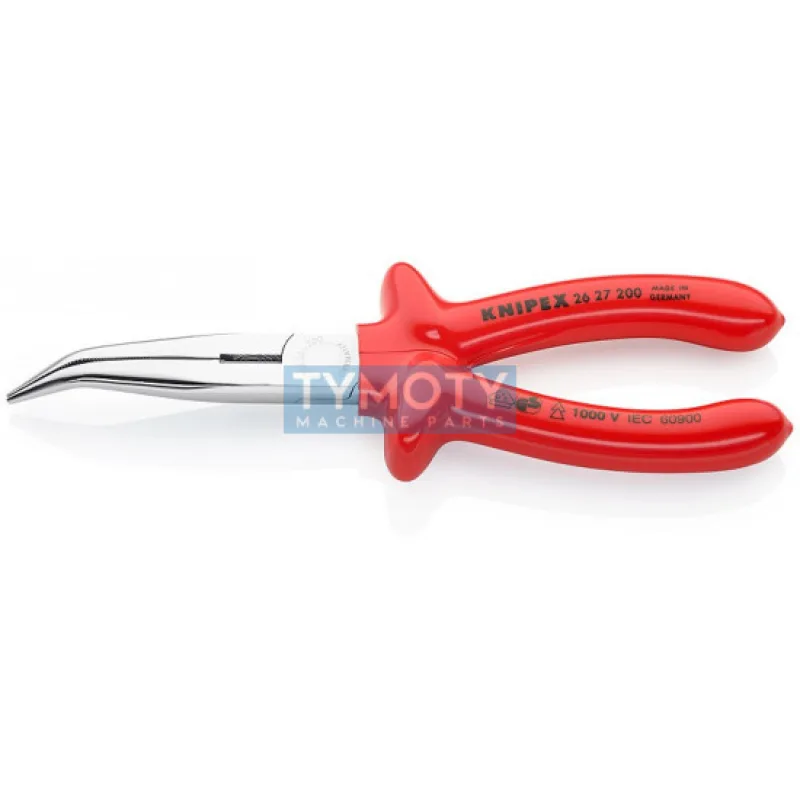 KNIPEX 26 27 200 Polguľaté úzke ploché kliešte s čepieľkami, VDE izolácia nanášaná ponorom