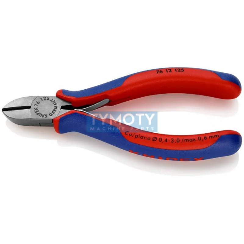 KNIPEX 76 12 125 Bočné štiepacie kliešte pre elektromechanikov, viaczložkové návleky, fosf. na čierno