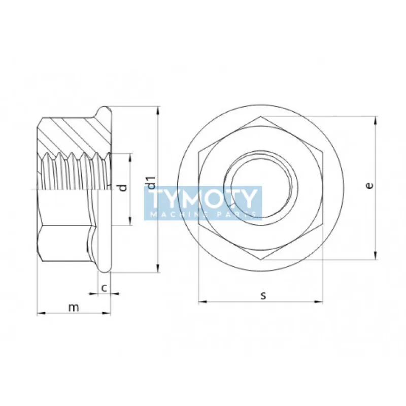 Matica s golierom DIN 6923 M10 nerez A4