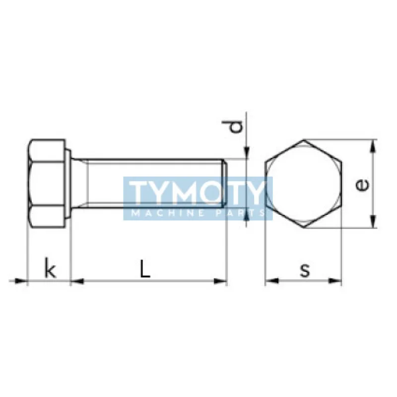 Skrutka šesťhranná celý závit DIN 933 M4x14 nerez A4-70