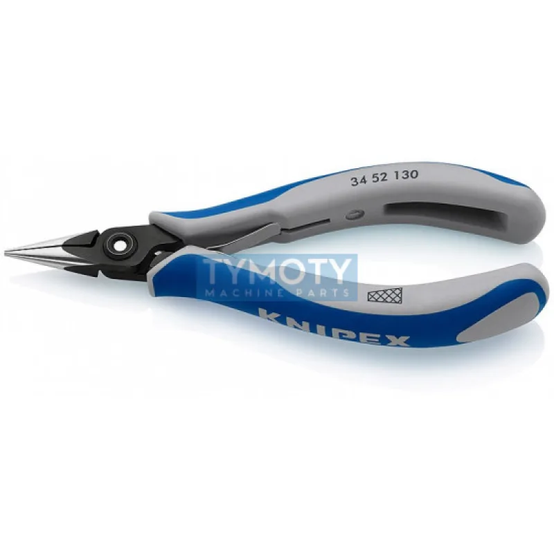 KNIPEX 34 52 130 Kliešte na elektroniku, polguľaté čeľuste, viacsl. návleky, brunierované