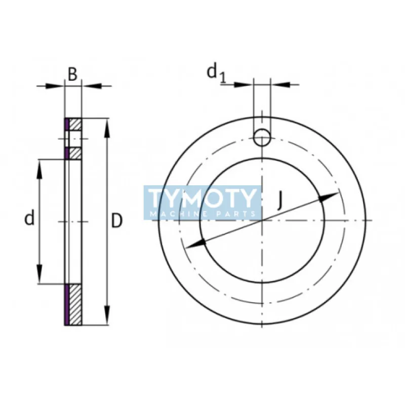 Permaglide PAW 26 P14 axiálny klzný krúžok, oceľ-PTFE/ZnS (bezolovnatý)