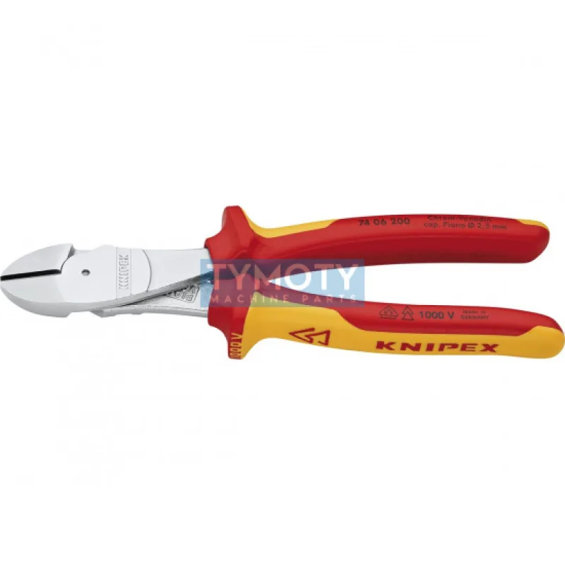 KNIPEX 74 06 200 Silové bočné štiepacie kliešte, izol. viacsl.návleky, certif.VDE, chrómované 200 mm