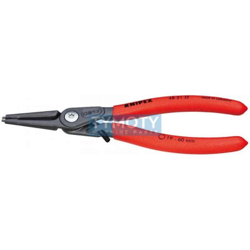 KNIPEX 48 31 J2 Precízne kliešte pre vnútorné poj.kr.19-60 mm obmedzenie roztvorenia, pot.plast.,f.na šedo