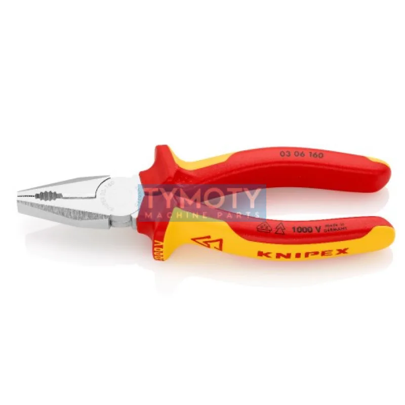 KNIPEX 03 06 160 Kombinované kliešte, viaczložkové návleky, certifikácia VDE chrómované