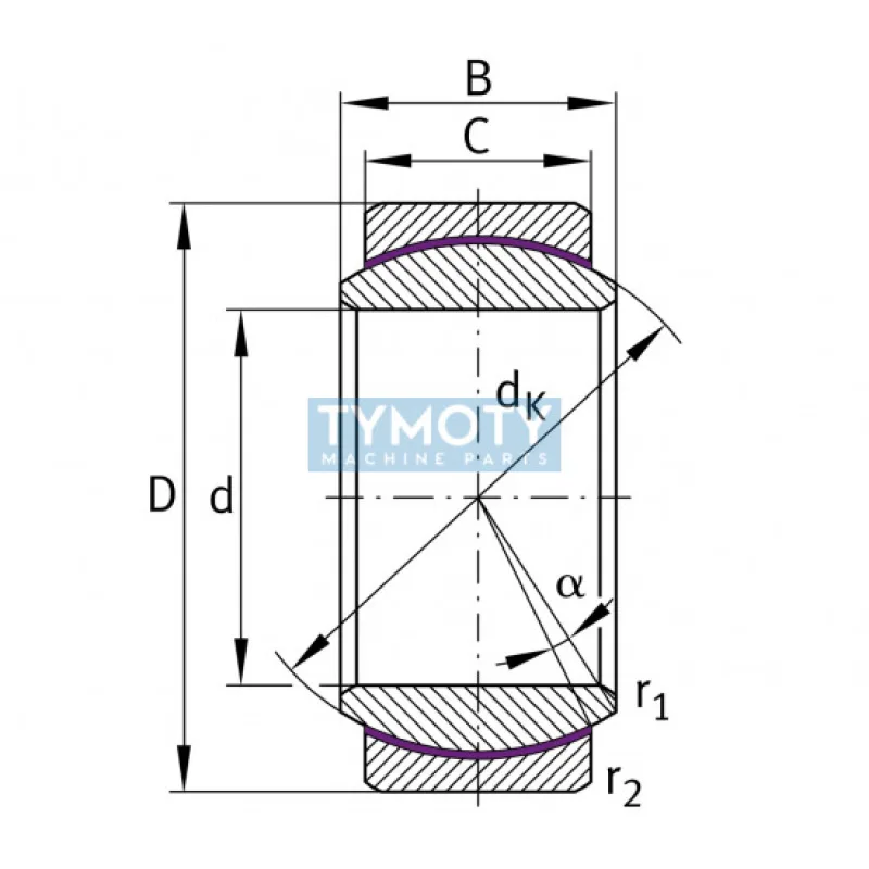 INA GE 6-UK (GE 6 C) bezúdržbové kĺbové ložisko ,oceľ/PTFE
