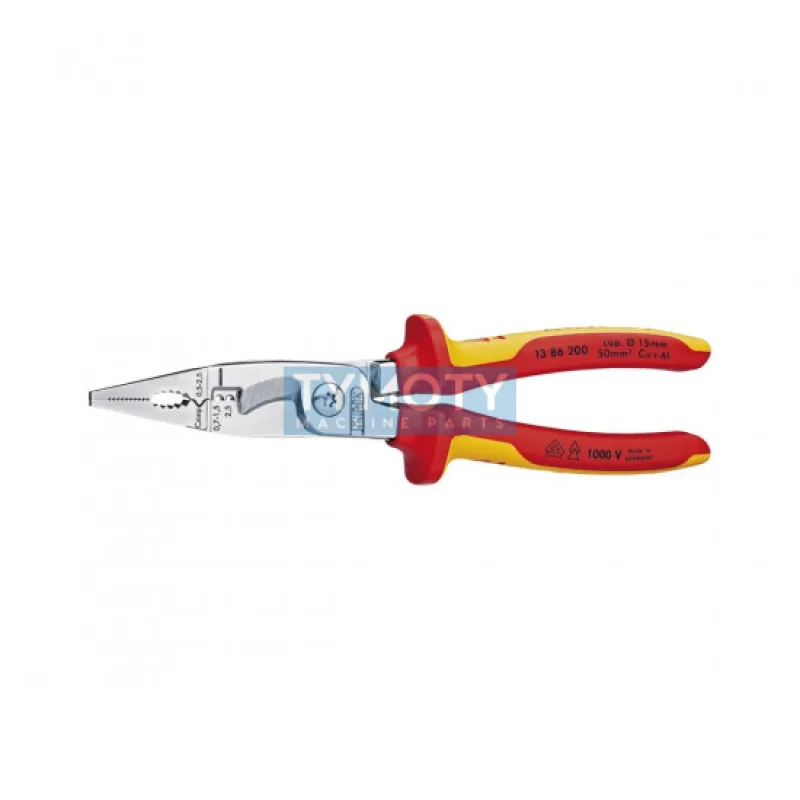 KNIPEX 13 86 200 Elektroinštalačné kliešte, izolované viaczložkové návleky, certifikácia VDE