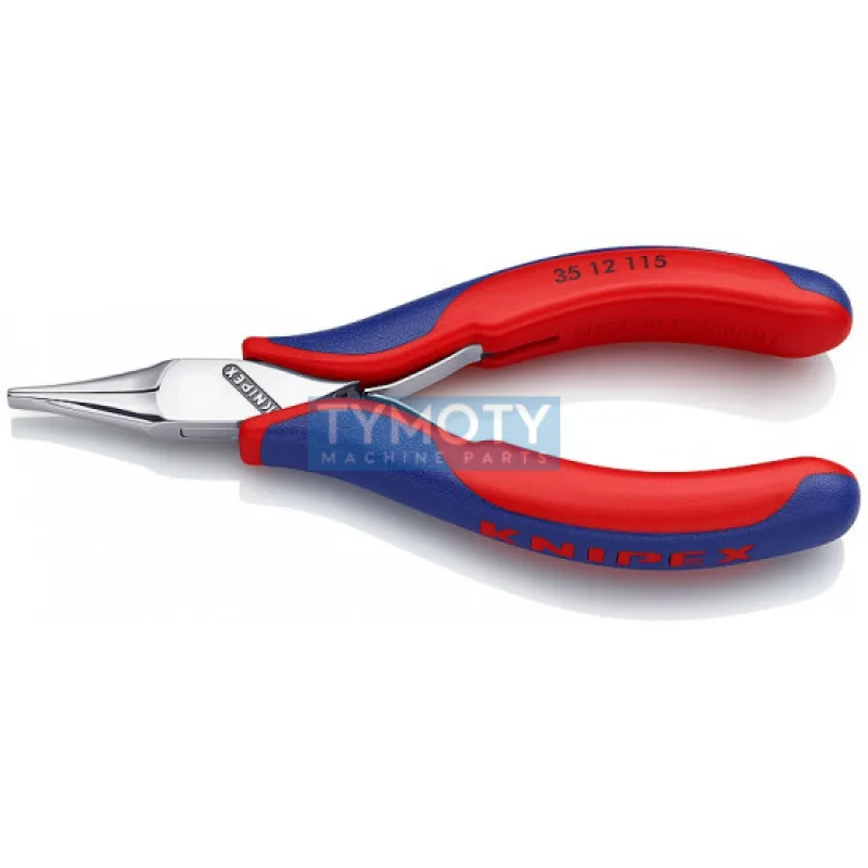 KNIPEX 35 12 115 Kliešte pre elektroniku, ploché široké čeľuste, viacsl. návleky, leštené