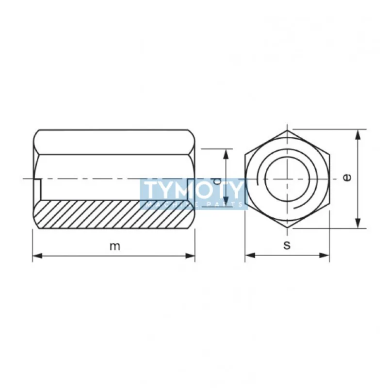 Matica predlžovacia 3d DIN 6334 M36x108 |06| pozink