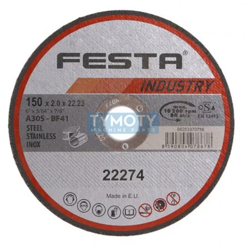 Rezný kotúč na kov 150x2,0x22,2 rovný INDUSTRY, FESTA 22274