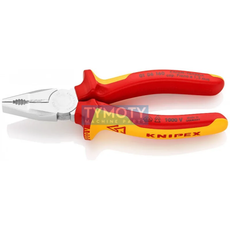KNIPEX 01 06 160 Kombinované kliešte Chróm-vanád izolované viacsl. návleky, certifikácia VDE