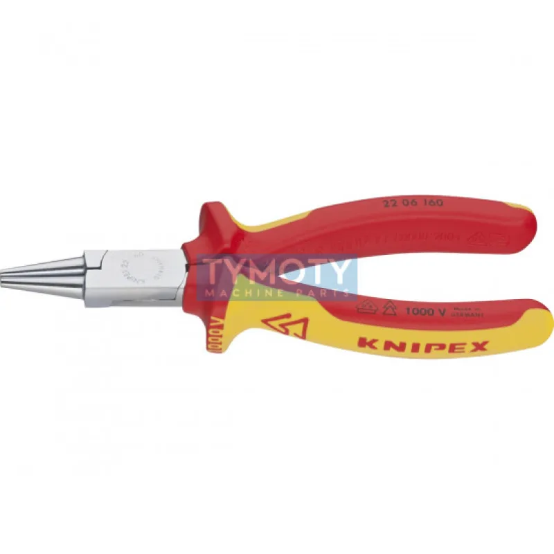 KNIPEX 22 06 160 Kliešte s guľatými čeľusťami, izolované viaczložkové návleky, certifikácia VDE