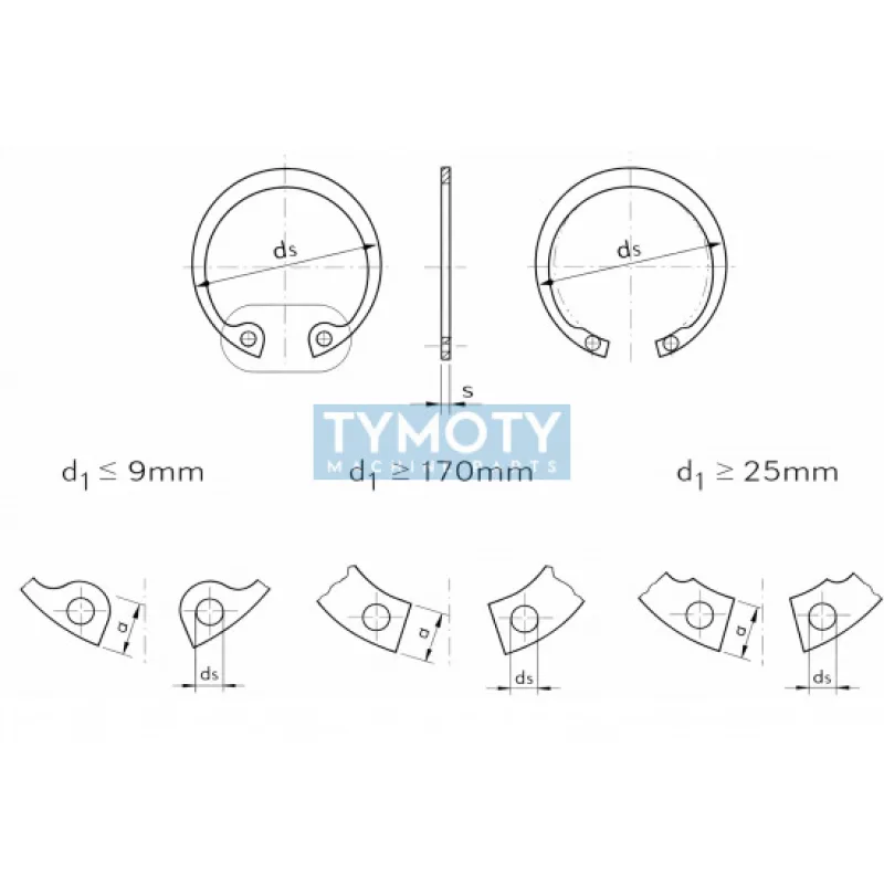 Poistný krúžok do diery DIN 472 - 72 mm
