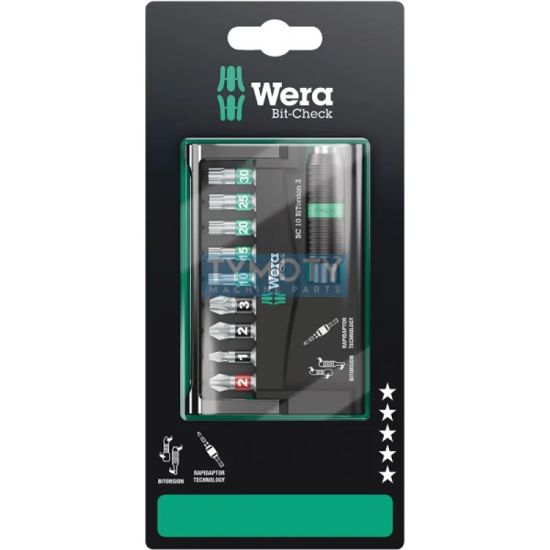 Súprava bitov Bit-Check 10 BiTorsion 3 SB (10 ks), WERA, 073418