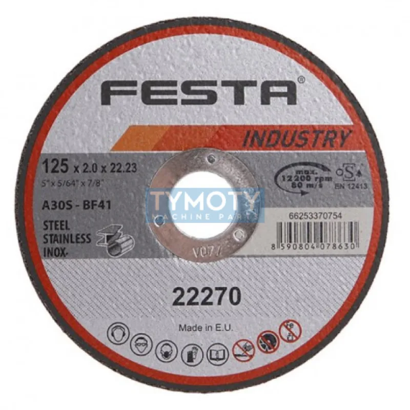 Rezný kotúč na kov 125x2,0x22,2 rovný INDUSTRY, FESTA 22270