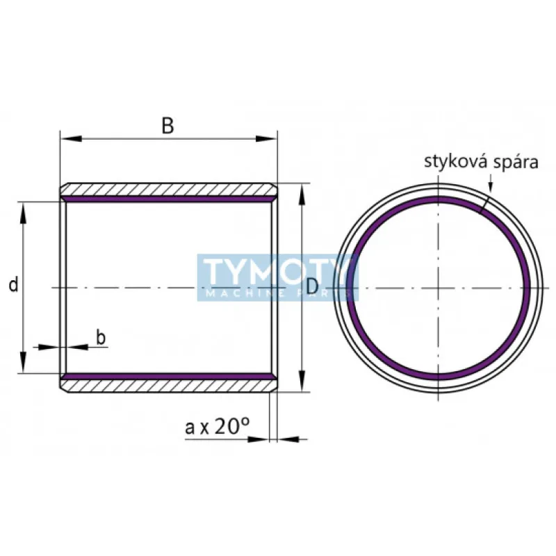 INA EGB 1520-E40-Z puzdro klzné, oceľ-PTFE