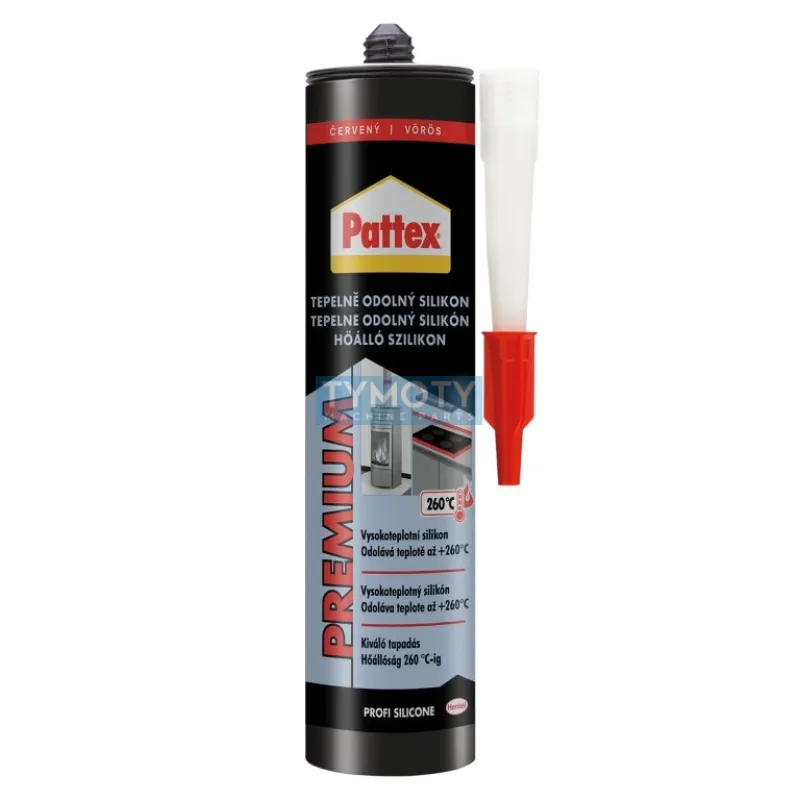 Pattex Tepelne odolný silikón - 280 ml červený