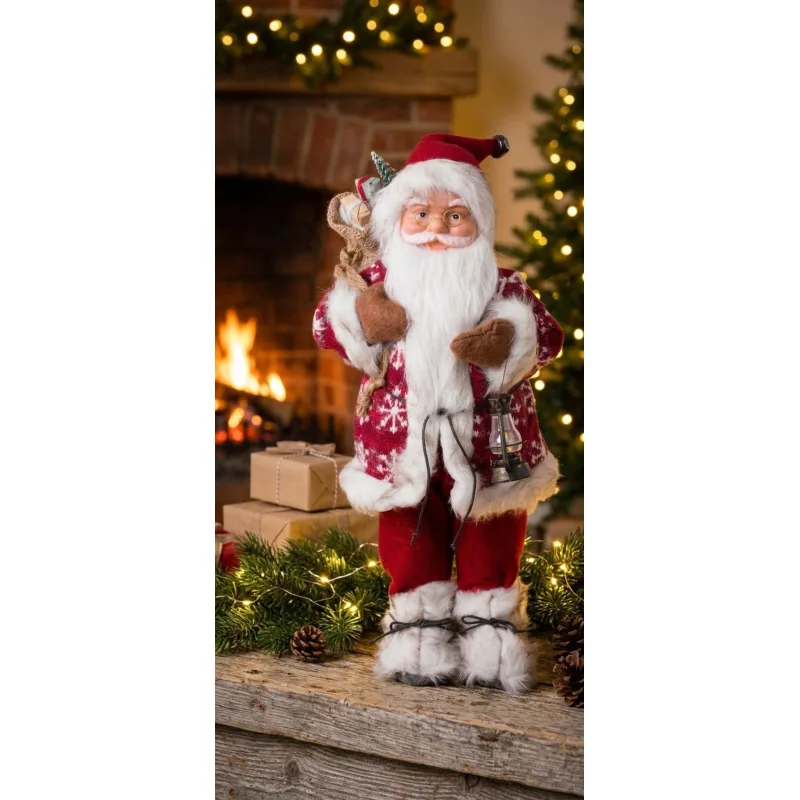 Vianočná dekorácia Santa stojaci, červený, 46 cm