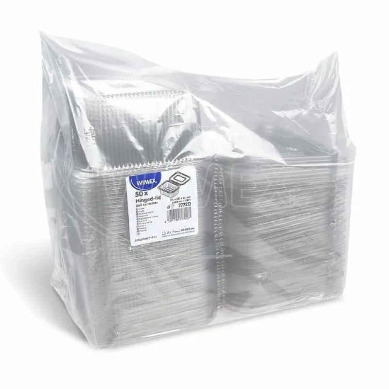 Miska hranatá průhledná s integrovaným víčkem 2000 ml (rPET) [50 ks] (77720 )