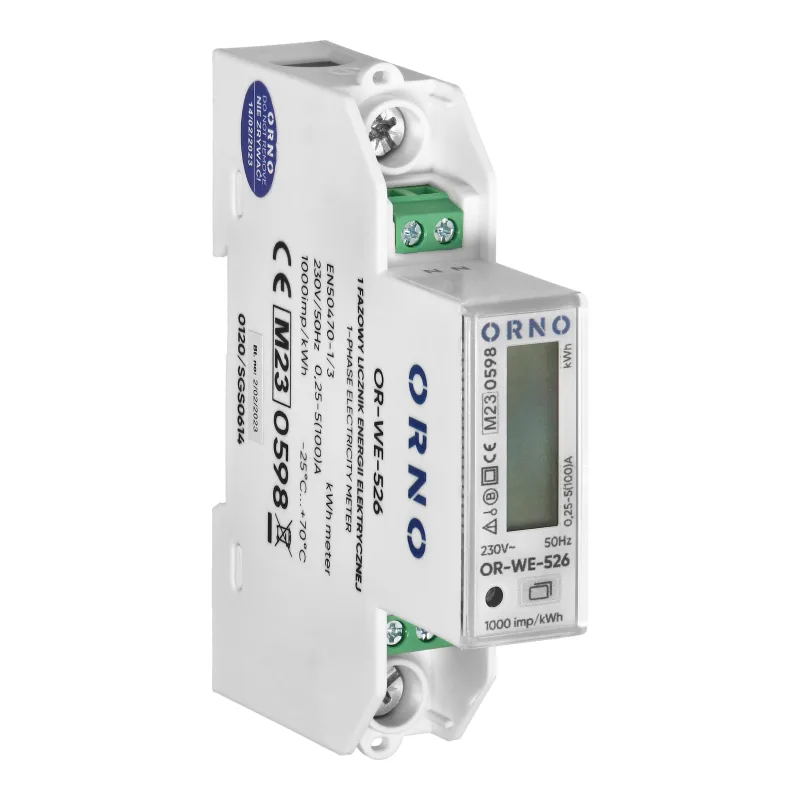 ORNO Elektromer jednofázový na DIN lištu OR-WE-526 100A RS-485 Modbus multi-tarif obojsmerný MID