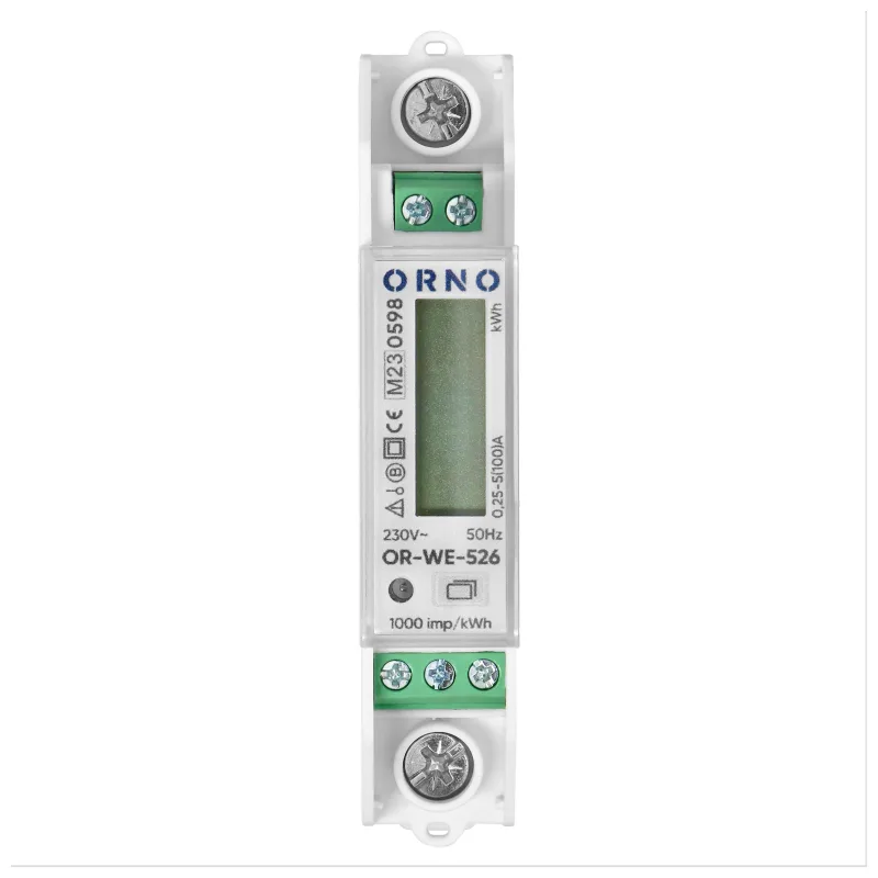 ORNO Elektromer jednofázový na DIN lištu OR-WE-526 100A RS-485 Modbus multi-tarif obojsmerný MID
