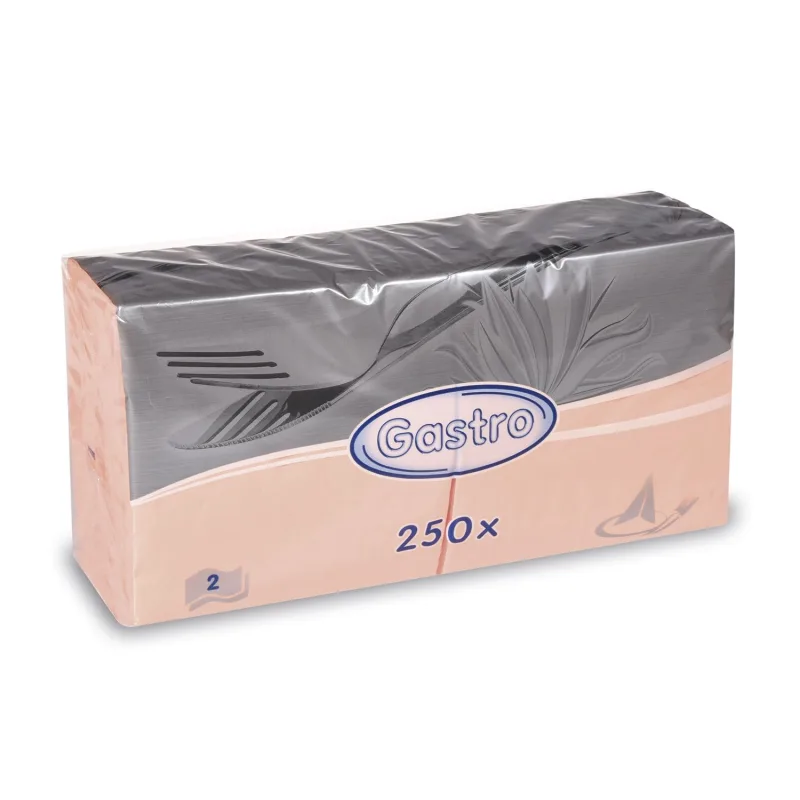 Ubrousky 2-vrstvé 33 x 33 cm apricot [250 ks] (86904 - P3,4N)