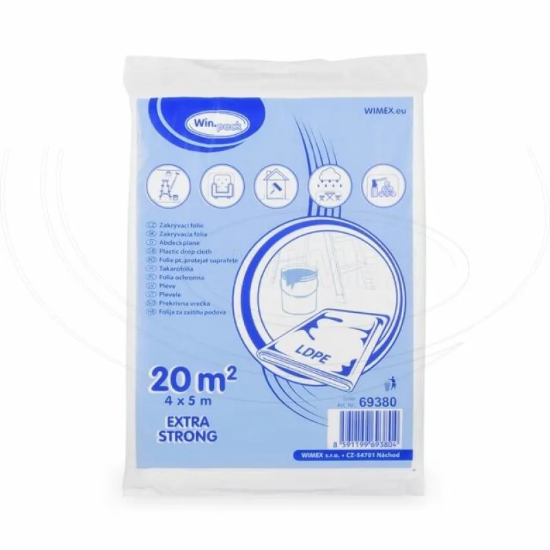 Zakrývací fólie LDPE 4 x 5 m, 27 µm [1 ks] (69380)