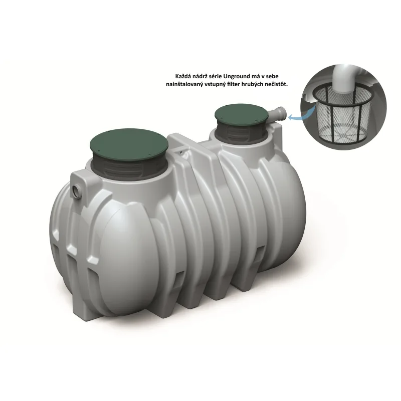 Prosperplast s.r.o. Podzemná plastová nádrž Unground Tank R-3000 (3000 litrov) monolit na dažďovú vodu čierna
