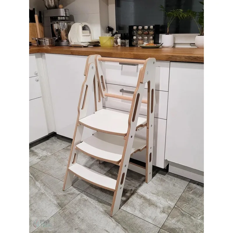 DAPAL Montessori Učiaca veža KitchenHelper skladacia biela
