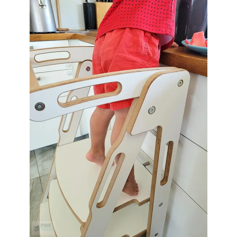 DAPAL Montessori Učiaca veža KitchenHelper skladacia biela