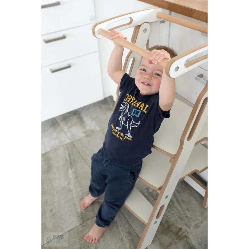 DAPAL Montessori Učiaca veža KitchenHelper skladacia biela