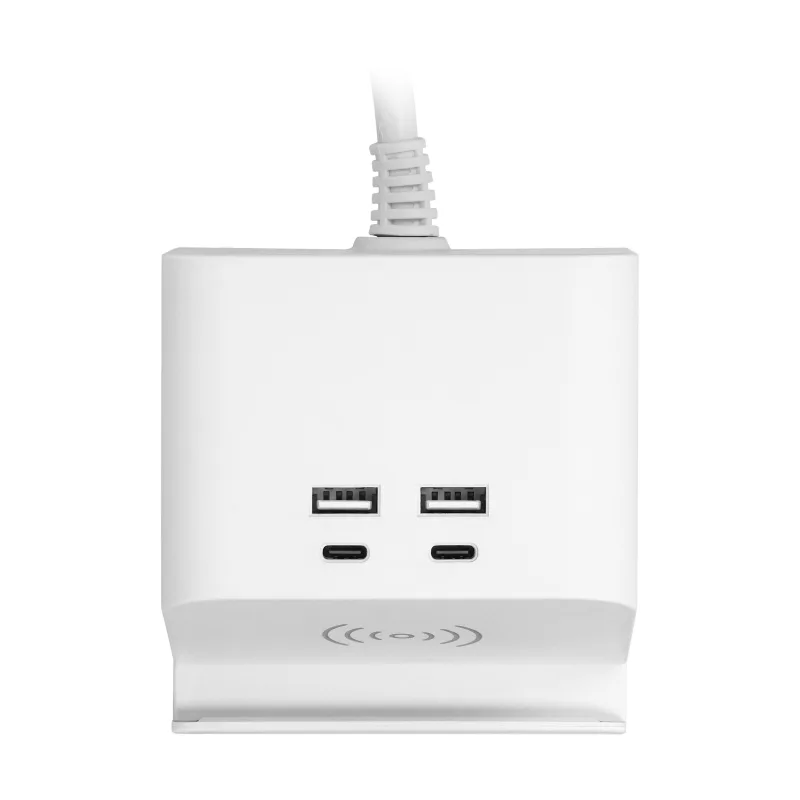 ORNO Stolový predlžovací kábel 2x230V, 2xUSB-A, 2xUSB-C, bezkontaktné dobíjanie