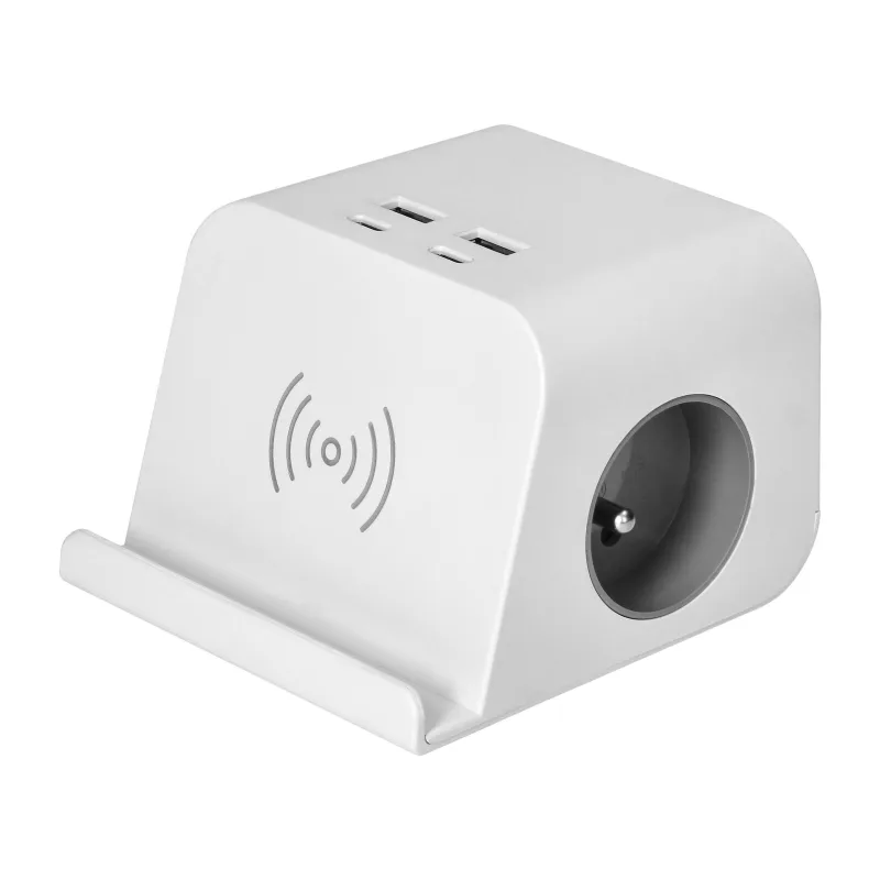 ORNO Stolový predlžovací kábel 2x230V, 2xUSB-A, 2xUSB-C, bezkontaktné dobíjanie