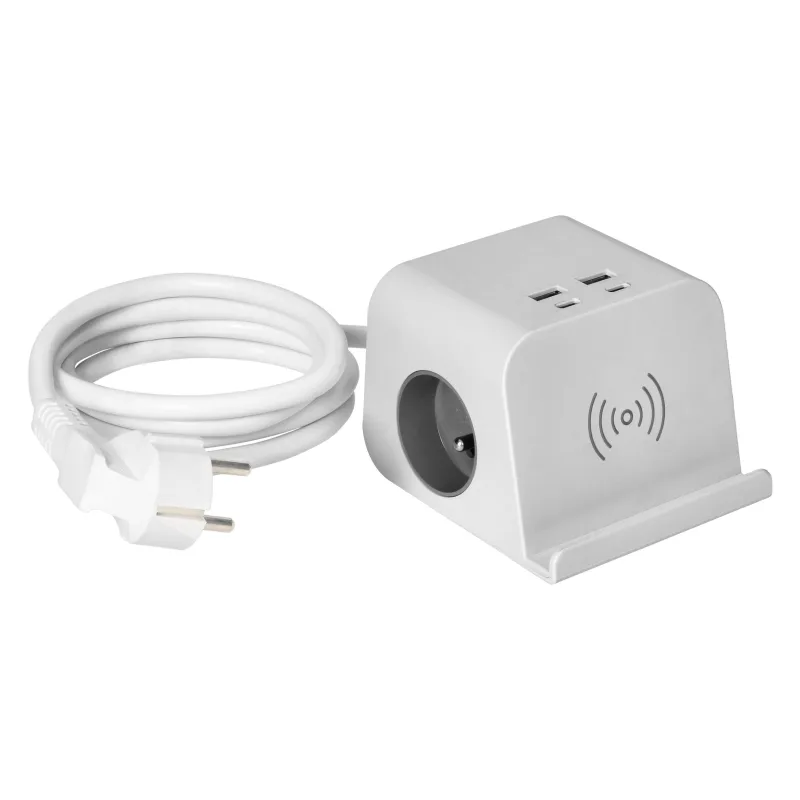 ORNO Stolový predlžovací kábel 2x230V, 2xUSB-A, 2xUSB-C, bezkontaktné dobíjanie