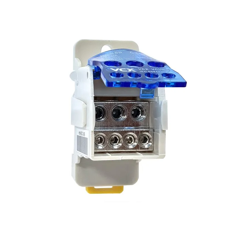 VCX Power Distribučný blok VCX UKK 80A / 6 otvorov / 80A / 690V / na DIN lištu