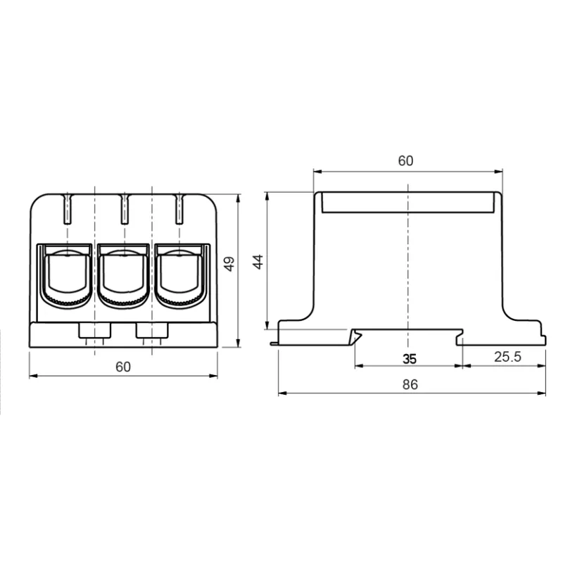 ELEMAN Svorka univerzálna trojitá UK 95/3 N, 245A, 3x95mm2 1pól., AL/CU, krytá, modrá, na DIN a Montážnu dosku