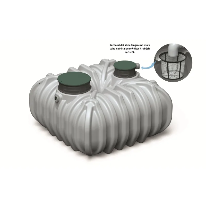 Prosperplast s.r.o. Podzemná plastová nádrž Unground Tank R-5000 (5000 litrov) monolit na dažďovú vodu čierna