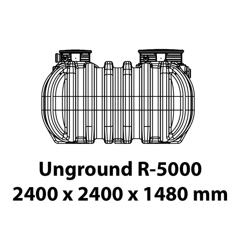 Prosperplast s.r.o. Podzemná plastová nádrž Unground Tank R-5000 (5000 litrov) monolit na dažďovú vodu čierna