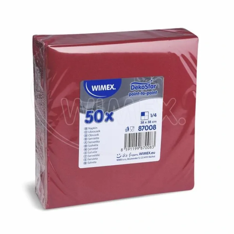Ubrousky DekoStar bordové 38 x 38 cm [50 ks] (87008)