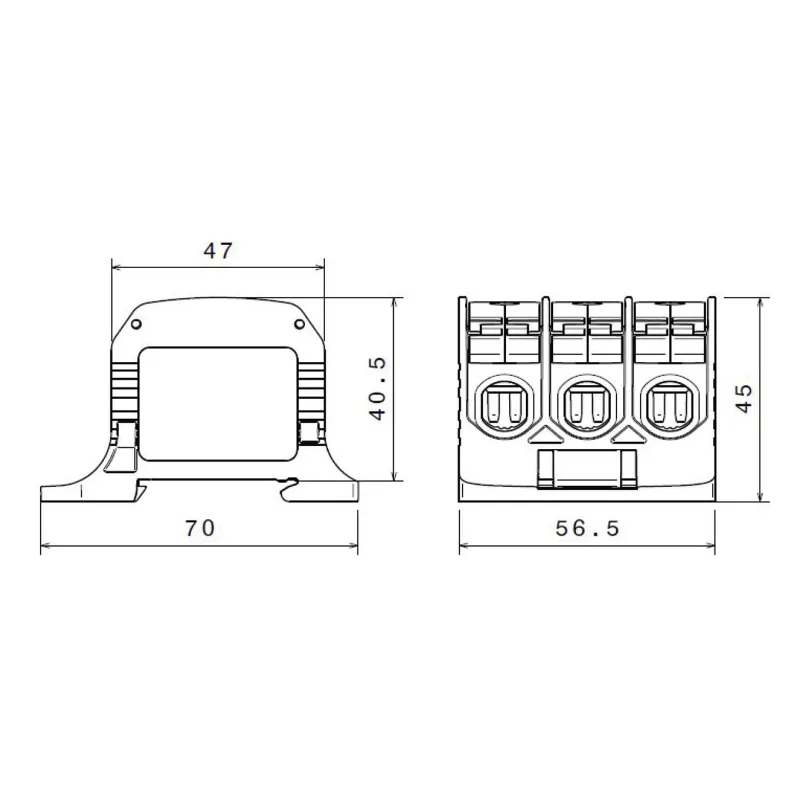Univerzálna svorka SIMBLOCK STB 50-3X sivá Al/Cu 3x50mm2 trojpólová, 6 otvorov