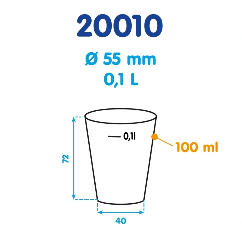 Kelímek vratný 0,1 l (PP) [40 ks] (20010)