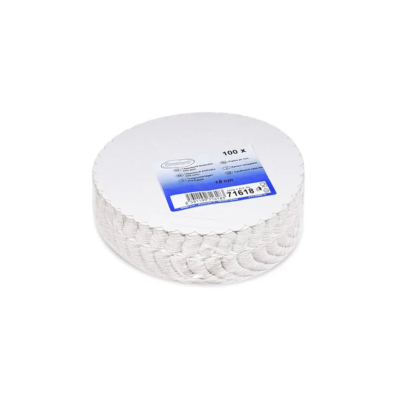Lepenkové podložky pod dort Ø 18 cm RECY [100 ks] (71618-12A)