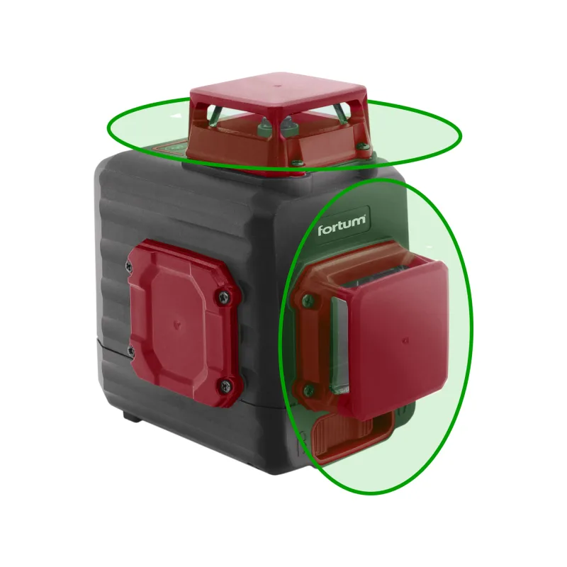 Laser líniový, krížový samonivelačný, zelený, 2D(1H360+1V360), akumulátor, FORTUM 4780214
