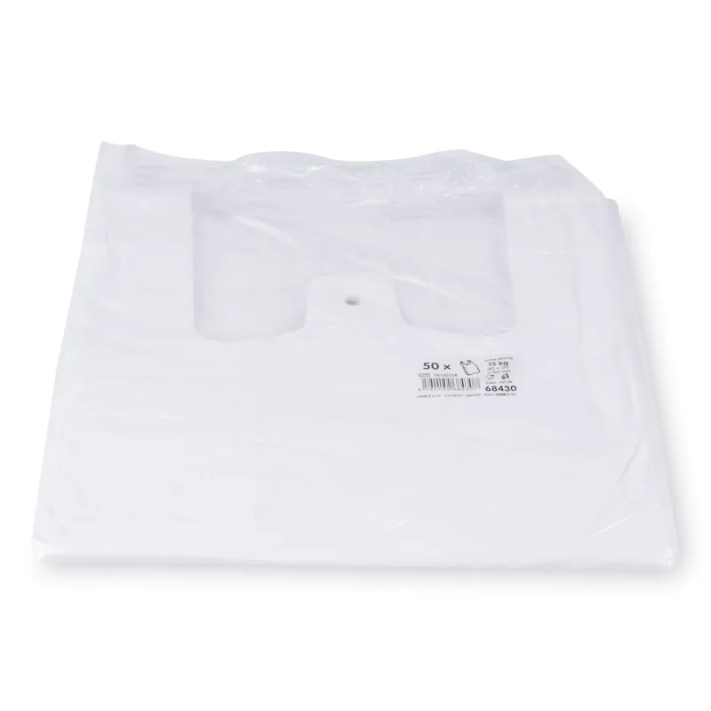 Tašky 15 kg (HDPE) bílé 30+20 x 60 cm -extra silné- [50 ks] (68430-10N)