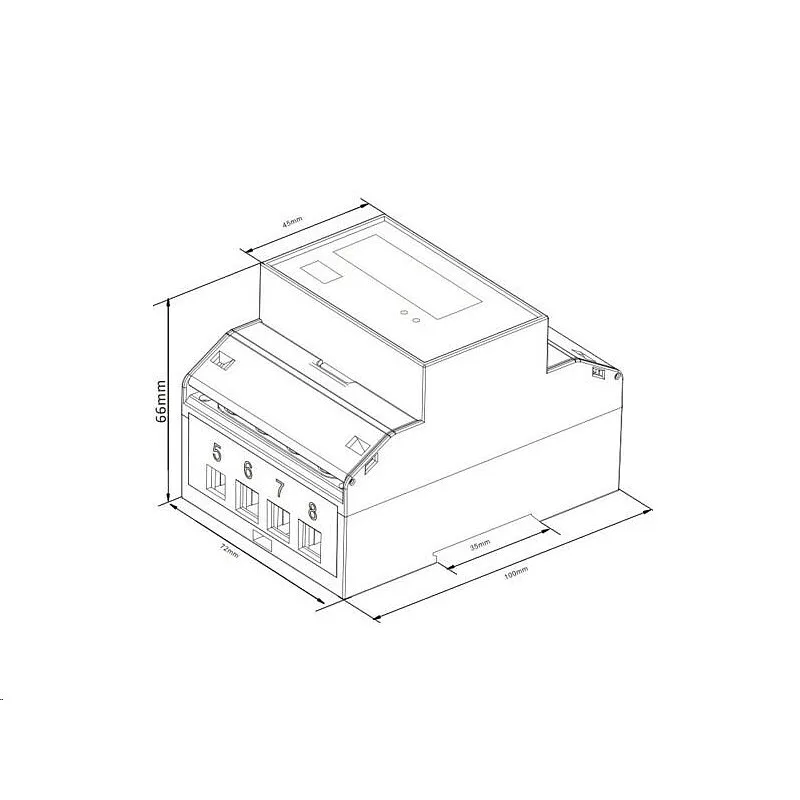 Elektromer 3F na DIN lištu trojfázový digitálny VCX EASTRON SDM72 DR MID Reset 100A