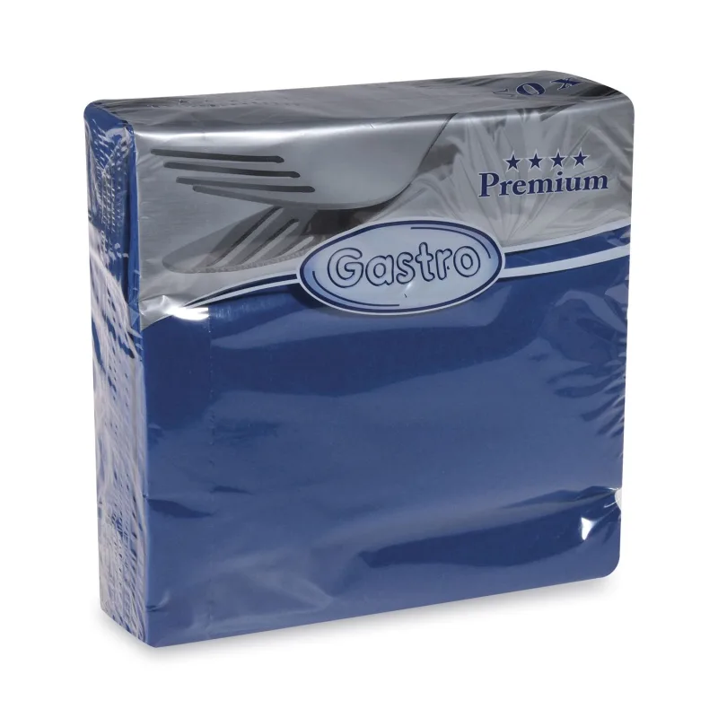 Ubrousky PREMIUM z netkané textilie tmavě modré 40 x 40 cm [50 ks] (89103)