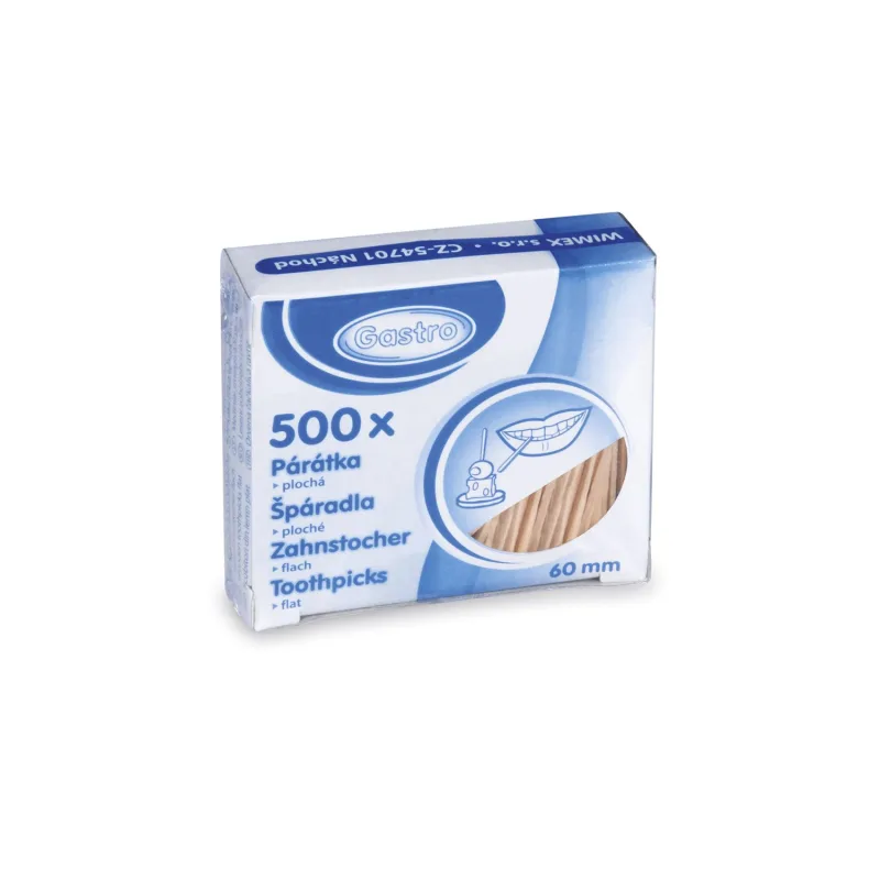 Dřevěná párátka plochá 60 mm [500 ks] (66711 - 6B)