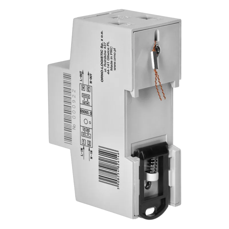 ORNO Elektromer OR-WE-523 1F 80A MID Reset RS-485 impulzný výstup prídavné počítadlo 2-moduly